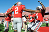 COLUMBUS OH - SEPTEMBER 25:  Terrelle Pryor #2 of the Ohio State Buckeyes celebrates his 53-yard touchdown run against the Eastern Michigan Eagles in the first quarter at Ohio Stadium on September 25 2010 in Columbus Ohio.  (Photo by Jamie Sabau/Getty Images)