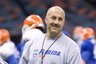 Florida offensive coordinator Steve Addazio watches his players during their football practice at the Louisiana Superdome in New Orleans Monday, Dec. 28, 2009. Florida will meet Cincinnati in the Sugar Bowl NCAA college football game on New Year's Day. (AP Photo/Dave Martin)